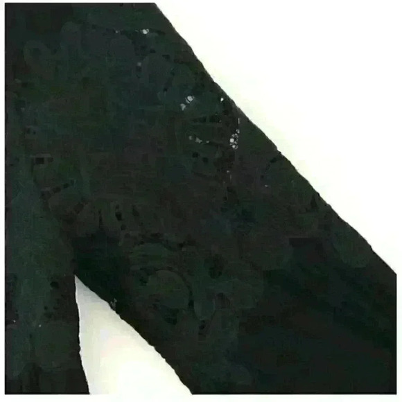 Anthropologie Black Deletta Desi Embroidered Lace 3/4 Sleeve XS babydoll Tunic - Picture 5 of 15